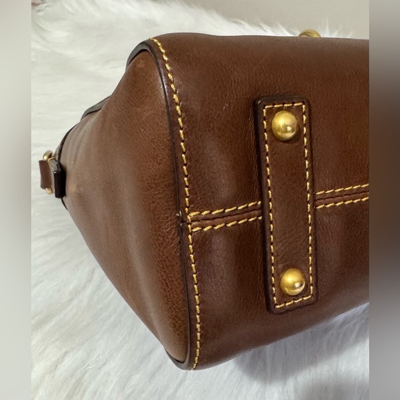 Dooney & Bourke Florentine Amelie Tote Leather Crossbody Satchel Chestnut EUC - Picture 8 of 16